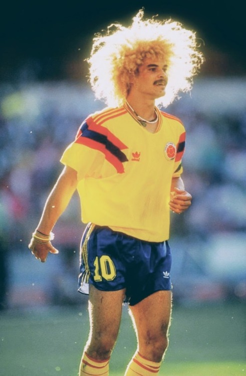 Carlos Valderrama, a creative playmaker, known for his great passing, technical skill, and elegance on the ball, he is regarded as one of the best Colombian and South American footballers of all time.
