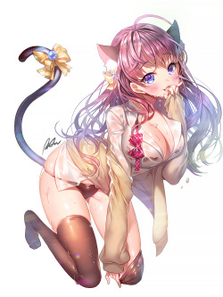 getyournekoshere: Follow for more cute cat girls &lt;3 