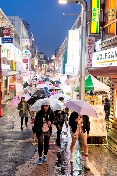 Rainy night on Takeshita Dori in Harajuku tonight.