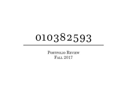 Fall 2017 Mid-portfolio Review SubmissionI did say I’ll post when I pass, so here you are! Though I 