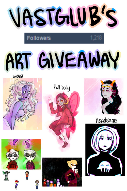 vastglubs: So in celebration of reaching 1.2k+ followers, I will be hosting my first art giveaway!I 