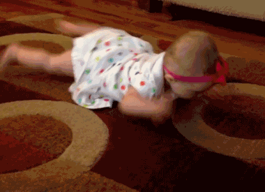 gifcraft:  Dog Teaches Baby How To Crawl 