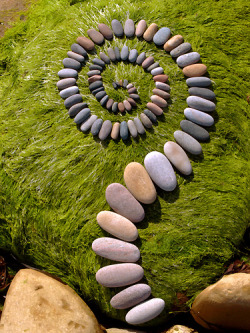 carlboygenius:  Dietmar Voorworld is an artist who takes rocks, pebbles and leaves he finds in nature and turns them into memorable pieces of circular land art. 