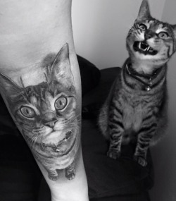 fuckyeahtattoos:  Do you think my cat approves