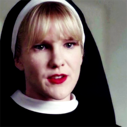 oddamanda:  I sense a tad bit of foreshadowing, whether it was intentional or not. Season one of AHS Leah’s “the devil is beautiful” discussion with Violet practically sums up Sister Mary Eunice’s demonic possession in Season two.  Oh how I adore