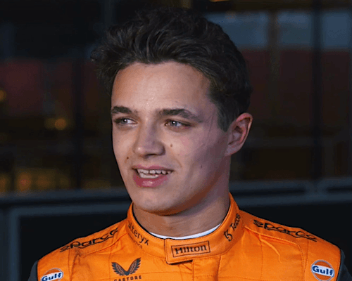 formulaoneisajoke: Lando Norris being interviewed after setting the fastest time on the first day of