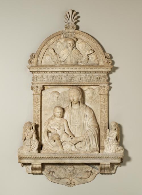 Virgin and Child, God the Father and Angels, by Giovanni Buora, Victoria and Albert Museum, London.