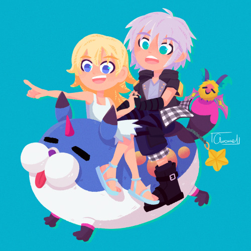 My illustration and charm design for the Memory of Promises (Riku Namine / Repliku Namine) zine (@Mo