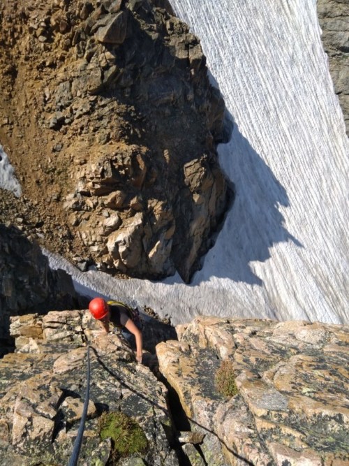 @queensabriel here’s me on a 370′ trad climb we did in the Beartooth Pass! rock climbing is ok but c