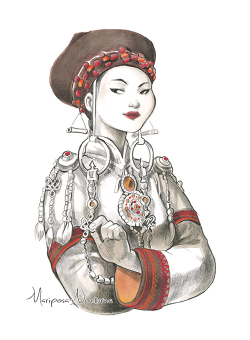 mariposa-nocturna - Buryat girl, Kyrgyz girl, Uzbek girl,Turkmen...