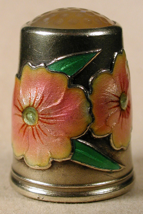 Norwegian enamel flower thimble