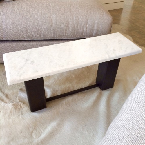 Steel and Quartizite Coffee Table“White Crystal” quartizite, structural steel. Commission for apartm