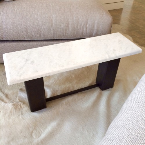 Steel and Quartizite Coffee Table“White Crystal” quartizite, structural steel. Commissio