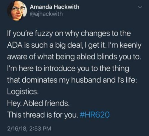 qjusttheletter: make posts about disability accessible [ID: collection of tweets from Amanda Hackwit