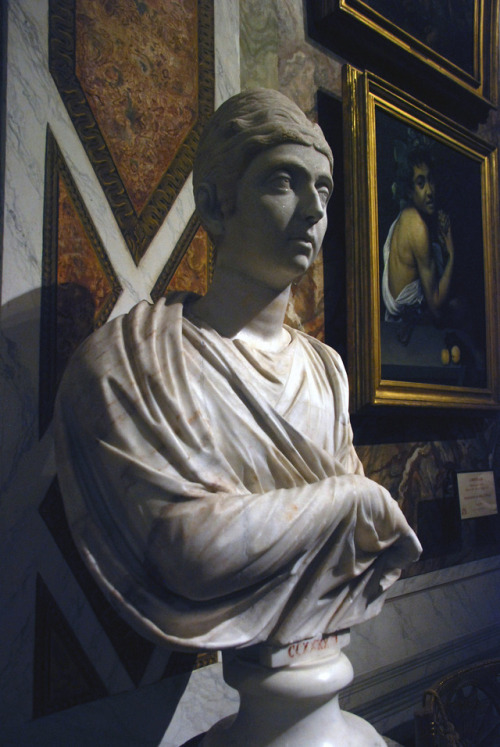 Portrait of Domitia Lucilla, mother of Marcus Aurelius. II century AD. Pentelic marble. H. of the he