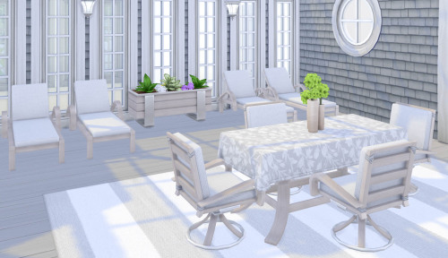 simplistic-sims4:Sublime Summer Patio Set These new-ish base game items were in need of a makeover