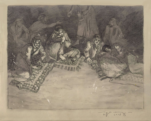 bronislavvdraws: in the evening, when we had shut-to the gate, all guests would assemble, either in 