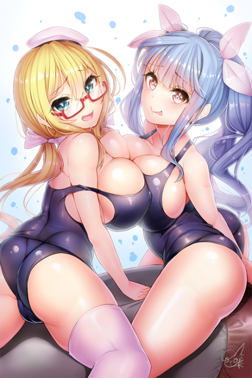 a-titty-ninja:  「イクちゃんはっちゃん」 by どぅーゆーうぉんとぅー | Twitter๑ Permission to reprint was given by the artist ✔.