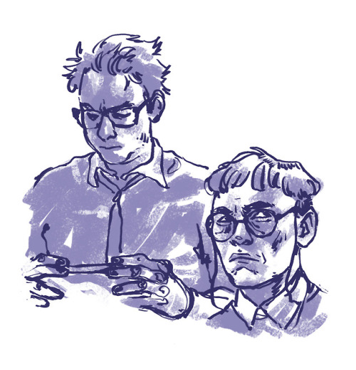 ghostcupdraws:Late night sketch from screen cap of my two favorite scientist beans