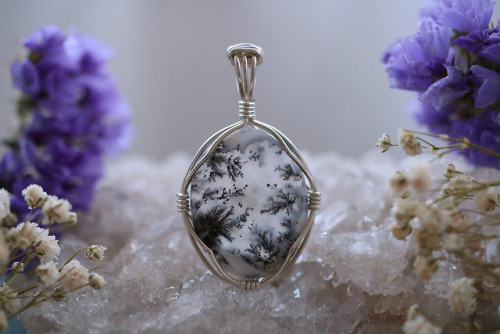 High quality dendritic agate pendants in sterling silver handmade by me.Available at my Etsy Shop - 