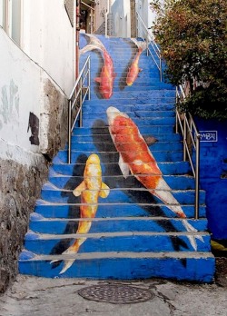 asylum-art:  Street art: Beautifully decorated and painted Steps