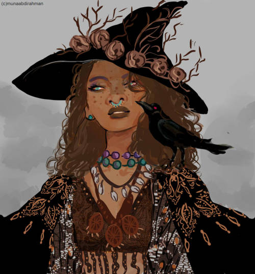 wakaju: The golden death witch from my witch series, i finally sat down and did some new illustratio