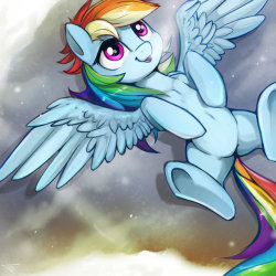 the-pony-allure:Rainbow on Ice by FidzFox  &lt;3