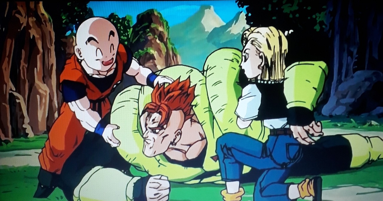 GOLDEN — Krillin helping his wife with