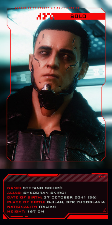 a simple bio of all my Cyberpunk 2077 subjects