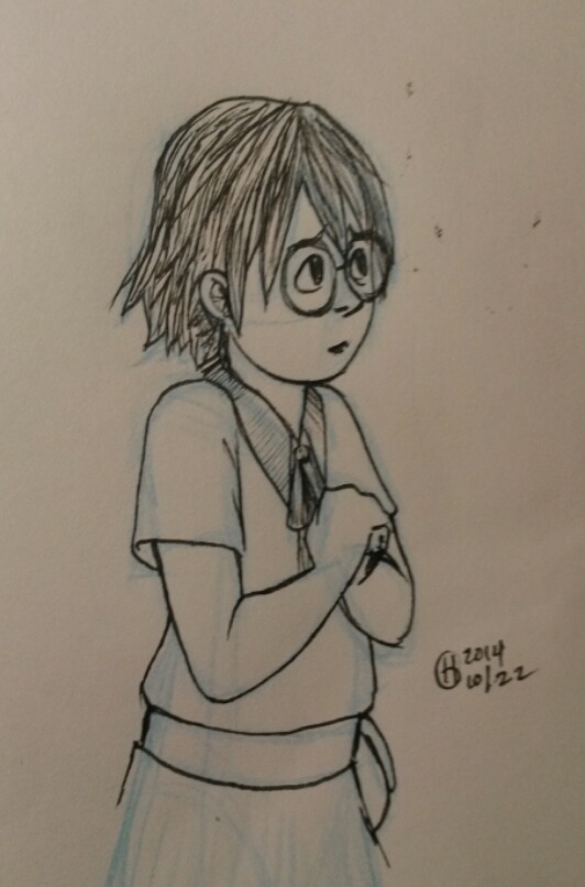 Inktober Day 22 Been Watching Dennou Coil. It's Good!