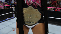 What a beautiful sight! Look at that bulge being pressed down by the World Title!