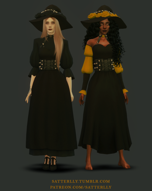 Set - The Witching Hour (part 2)New mesh (EA-mesh edit)4 Dresses + Hat with Roses15 swatchesFemale o