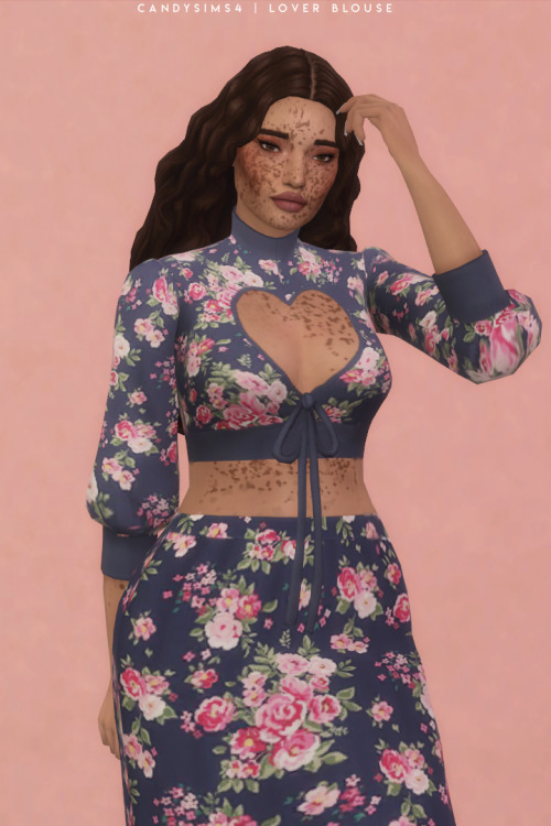 candysims4:LOVER BLOUSE A cute blouse with a heart shaped neckline.TEEN TO ELDERBASE GAME COMPATIBLE