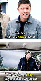 jaredandjensen:  Dean + “Baby” 