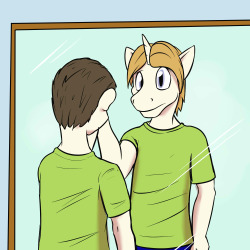 &ldquo;When will my reflection show&hellip;&rdquo;, a reflection pic for Noble Cause, cause he&rsquo;s feeling a bit down, so hopefully this&rsquo;ll help a bit.
