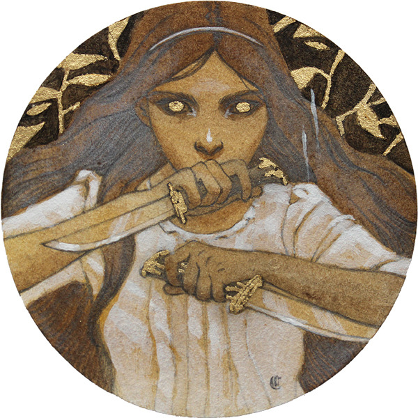chrystalchan:  &ldquo;Lost Defense&rdquo; 4&quot;x4&quot; acrylic,