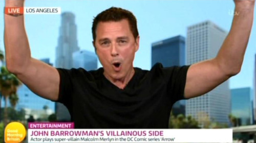 John Barrowman makes his second appearance on Good Morning Britain, 13 April 2017.