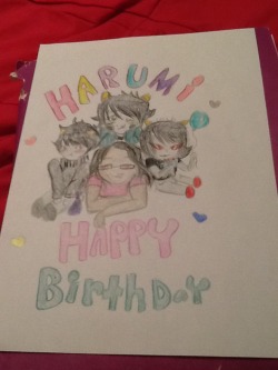 mysecretivedream:  For the amazing tumblr user princessharumi birthday  The first chibi version of the princess herself , karkat, nepeta, and terezi since I know how she likes these three a lot. And bonus sketch since I knew I had to pick one and I liked