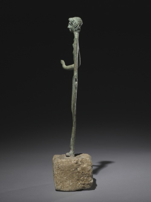 theancientwayoflife: ~ Male Votive Figure. Place of origin: Italy Culture: Etruscan Date: 4th Century B.C. Medium: Bronze