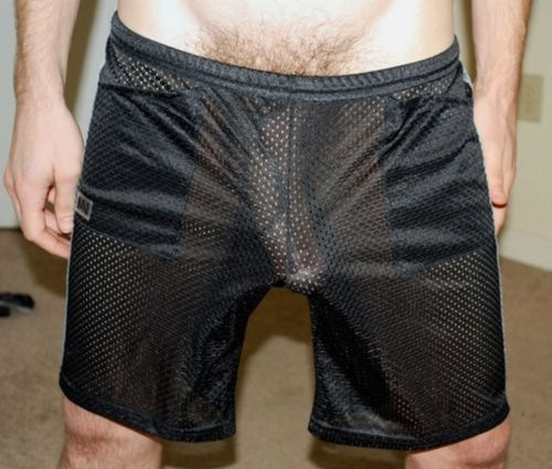 jackoffjunkie:  Peek-a-boo Basketball Shorts