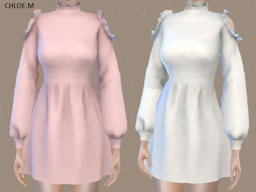 chloem-sims4:Dress with falbalaCreated for: The Sims 4 8 colorsHope you like my creations!Downlo