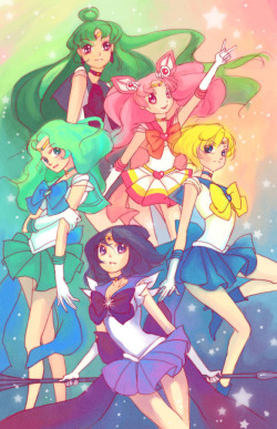 mahou-shoujo-so-magical:  I don;t know who the artist is &gt;A&lt; Please send me a message if you know so i can give credit! Edit: Here is the artist! http://sypri.deviantart.com/art/Outer-Senshi-89469365 Please look at more of her amazing work :) 