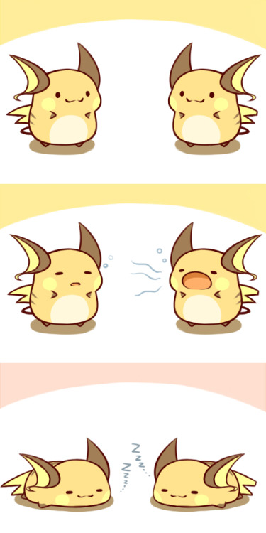  p0sitive-charge: カフェ Chubby Raichu appreciation post 