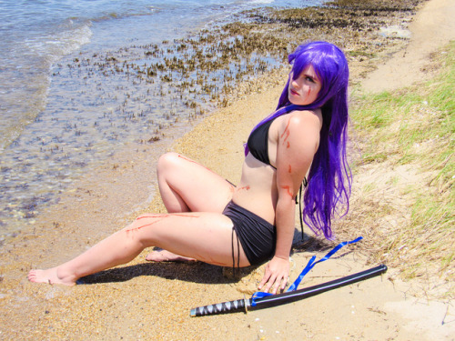 Time to slay&hellip;.some zombies I mean lol Saeko Busujima from highschool of the dead at the beach