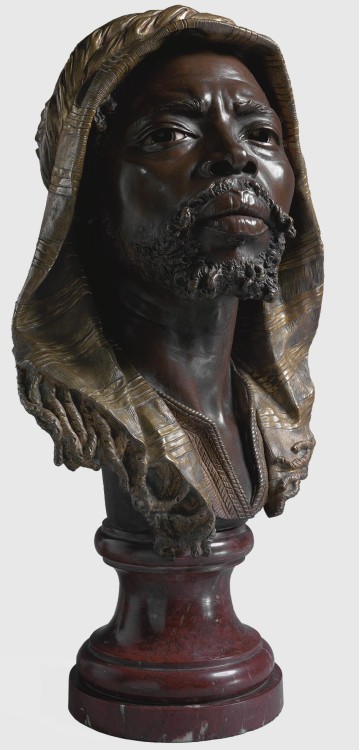 art-and-things-of-beauty:Emile-Coriolan- Hippolyte Guillemin (1841-1907). Bust of a Nubian, bronze, 