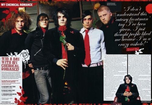 mcrscans:My Chemical Romance article for Metal Hammer, April 2005 by Daniel Lane, photography by Joh