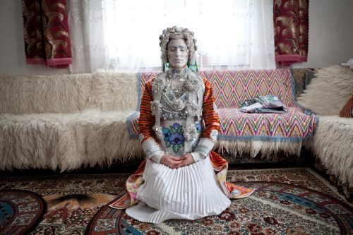 jeannepompadour:Decorations of Slavic Muslim brides from the Balkans Torbesh bride in her cerem
