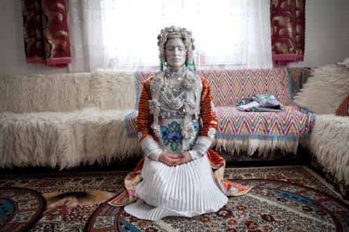 jeannepompadour:Decorations of Slavic Muslim brides from the Balkans Torbesh bride in her ceremonial