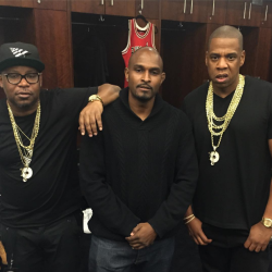 aintnojigga:  Jay Z, Emory Jones, and the President of Headliner Market Group Mike Gardner backstage during the first night of the ‘Bad Boy Reunion Tour’ at the Barclays Center in Brooklyn.  