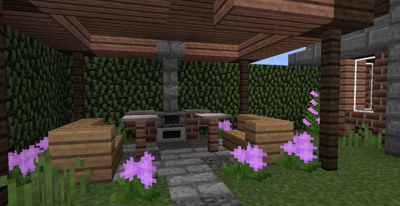 Minecraft Stuff Lil Outdoor q Area In My Latest House